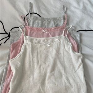 Primark Kids Tank Tops - Soft White, Light Pink, Heather Gray